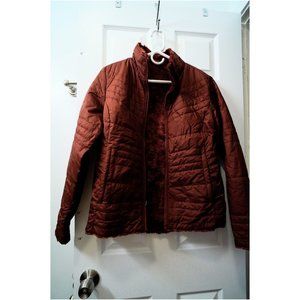 the north face maroon puffy jacket fleece line reversible